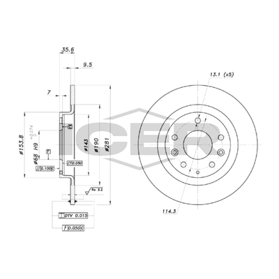 Fren Disk Ayna Arka Sağ ve Sol Mazda CX-3 (DK)(04.2015->)  AYD 51583