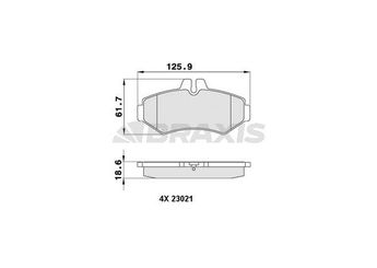 Fren Disk Balata Arka BRAXIS AA0206  A0004209720 4209720 0004209720 34202420 0034202420 44202520 0044202520 A0034202420 A0044202520 2D0698451B