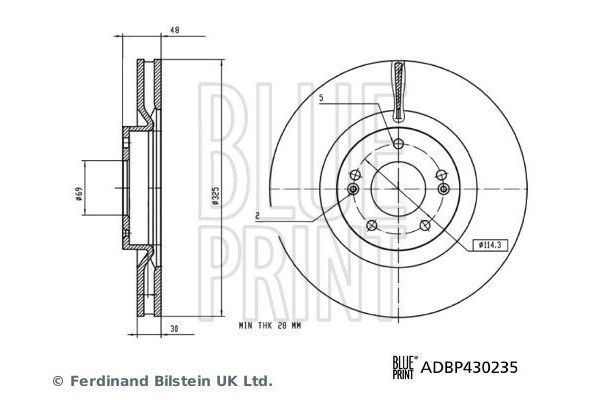 Fren Disk Ayna Ön Sağ ve Sol Hyundai Santa Fe (TM)(10.2020->)  BLUE PRINT ADBP430235