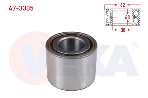 Teker Rulmanı Arka Sağ veya Sol Opel Crossland X (2017->) / Crossland (2021->)  VEKA 47-3305