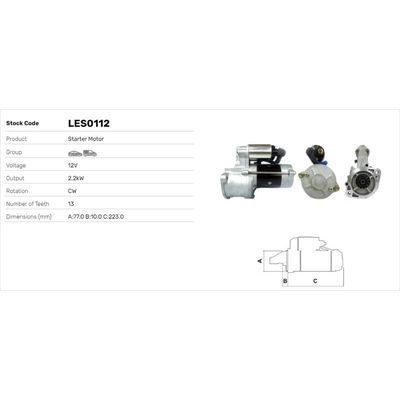 Marş Dinamosu  Mitsubishi Galloper (Hyundai)(02.1998->2001)  LUCAS ELEKTRIK LES0112