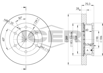 Fren Disk Ayna Ön Sağ ve Sol NAGAMA NBD-MZ009  UR6133251 1490412 4429562 6M341027DA 2M341027AA UM5133251 1 490 412 2M34-1027-AA 4 429 562 6M34-1027-DA UM51-33-251 UR61-33-251