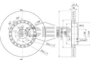 Fren Disk Ayna Ön Sağ ve Sol OTOZONE BD3101  30657301 306573013 306573015 3 065 730 1