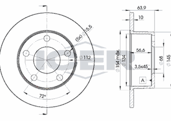 Fren Disk Ayna Arka Sağ ve Sol FROW 407.1105.001  4A0615601A 4A0 615 601 A 4A0 615 601A 8E0615601 8E0 615 601