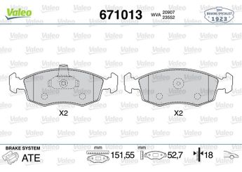 Fren Disk Balata Ön VALEO 671013  55170904 71752592 9948870 9949125