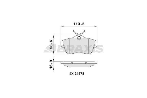 Fren Disk Balata Arka Fiat Scudo (272) Cargo (10.2006->)  BRAXIS AA0159