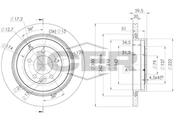 Fren Disk Ayna Arka Sağ ve Sol WALBURG WBD1502C  SDB000645 SDB000642 SDB000643 SDB000644 SDB000646 SDB500160 SDB 000642 SDB 000643 SDB 000644 SDB 000645 SDB 000646