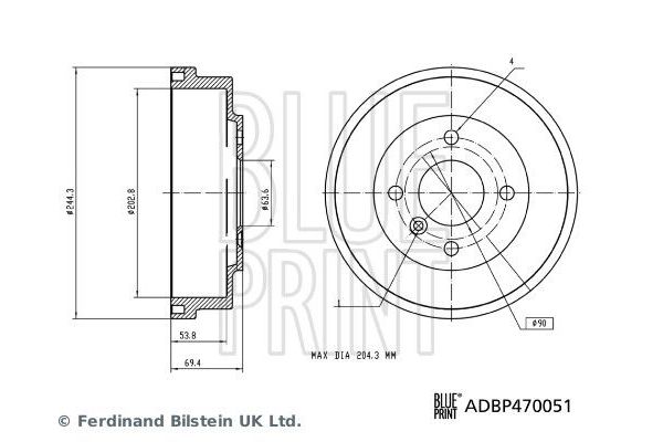 Kampana Arka Sağ veya Sol BLUE PRINT ADBP470051