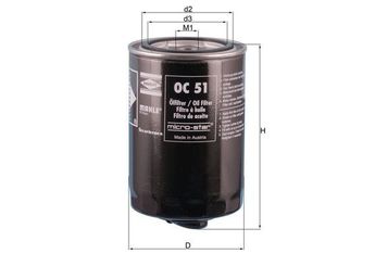 Yağ Filtresi  MAHLE OC 51 OF  12574927 68115561 068115561 68115561A 068115561A 68115561B 068115561B 68115561C 068115561C 681155613 1498028 A700X6714SA C7NN6714B EFL60 7984460 93156363 9830624 0009830624 83064 105548 5000044499 1257492