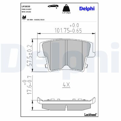 Fren Disk Balata Arka DELPHI LP2035
