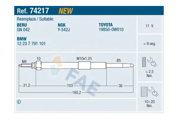 Isıtma Bujisi  Toyota Yaris (NCP1/NLP1/SCP1)(1999->)  SWAPP 60196