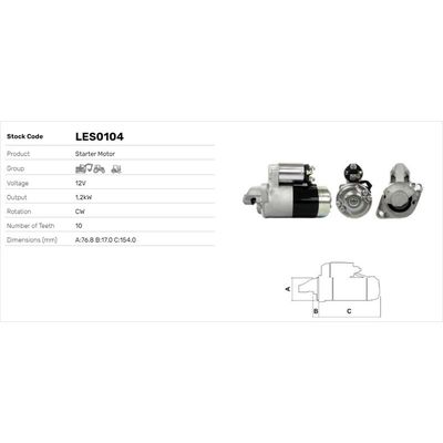 Marş Dinamosu  LUCAS ELEKTRIK LES0104