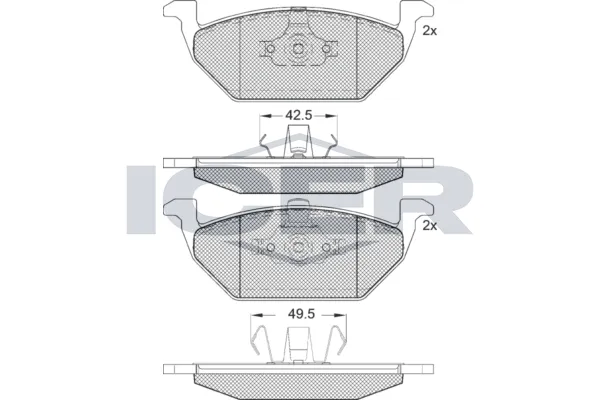 Fren Disk Balata Ön Volkswagen up! (122/BL2)(05.2016->2019)  CARRINGO 55038
