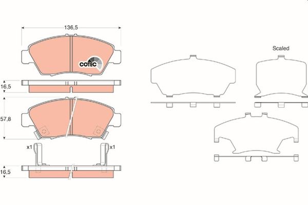 Fren Disk Balata Ön Honda Civic 3/4 Kapı (EJ/EK)(09.1995->)  TRW GDB3375