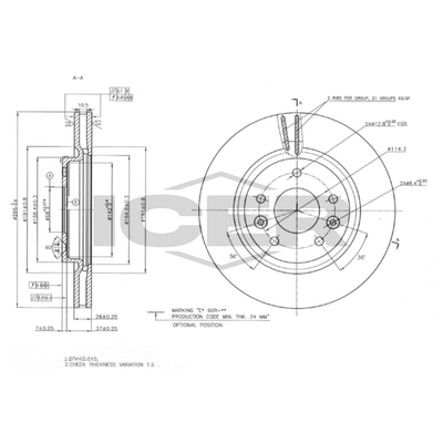 Fren Disk Ayna Ön Sağ ve Sol Renault Koleos II (05.2017->)  FRENBU 26606