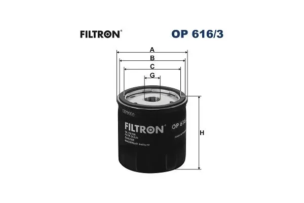 Yağ Filtresi  Seat Alhambra (711)(03.2015->)  FILTRON OP 616/3