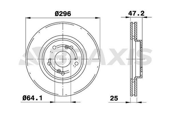 Fren Disk Ayna Ön Sağ ve Sol Honda Accord (CU)(06.2008->)  BRAXIS AE0554
