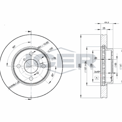 Fren Disk Ayna Ön Sağ ve Sol Toyota Corolla (E12)(2002->)  MAGNETI MARELLI 360704002500