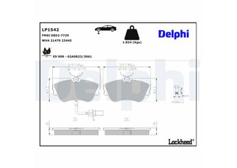 Fren Disk Balata Ön DELPHI LP1542  LP1542 7D0698151B 7D0 698 151B 7D0698151G 7D0 698 151G