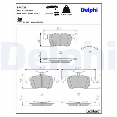 Fren Disk Balata Arka Ford Mustang Mach-E (2020->)  DELPHI LP4026