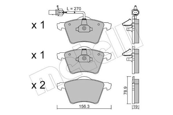 Fren Disk Balata Ön Seat Alhambra (7V9)(05.2000->)  METELLI 22-0550-0