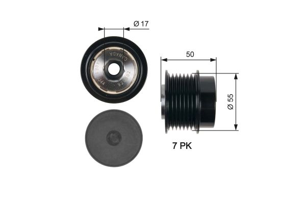 Alternatör Kasnağı  GATES OAP7017
