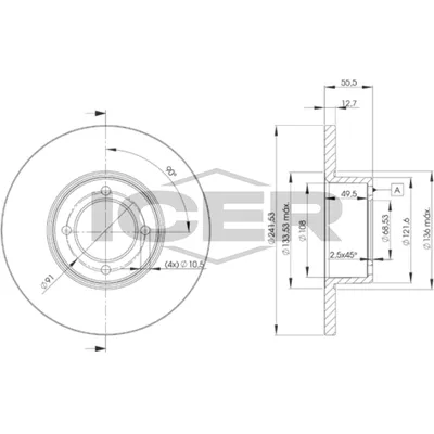 Fren Disk Ayna Ön Sağ ve Sol Opel Manta B (1985->)  KRAFTVOLL 07040863