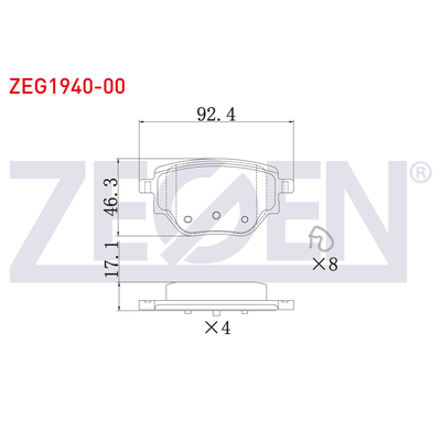 Fren Disk Balata Arka Peugeot 2008 / e-2008 (P1)(11.2019->)  ZEGEN ZEG1940-00