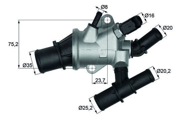 Termostat Gövdesi  Lancia Lybra S.Wagon (1999->)  MAHLE TI 162 88