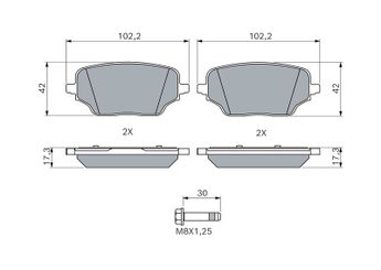 Fren Disk Balata Arka BOSCH 0 986 460 286  4406000Q3K 440600498R 440600569R 4204205600 420 420 56 00 4204212500 420 421 25 00 A4204205600 A 420 420 56 00 A4204212500 A 420 421 25 00 4406000Q4C 44 06 004 98R 44 06 005 69R