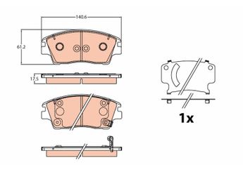 Fren Disk Balata Ön TRW GDB2197  58101D3A11 58101D3A00 58101-D3A00 58101D3A10 58101-D3A10