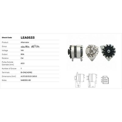 Alternatör  LUCAS ELEKTRIK LEA0533