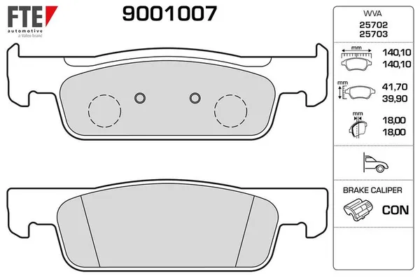 Fren Disk Balata Ön Dacia Sandero II (10.2012->)  FTE 9001007