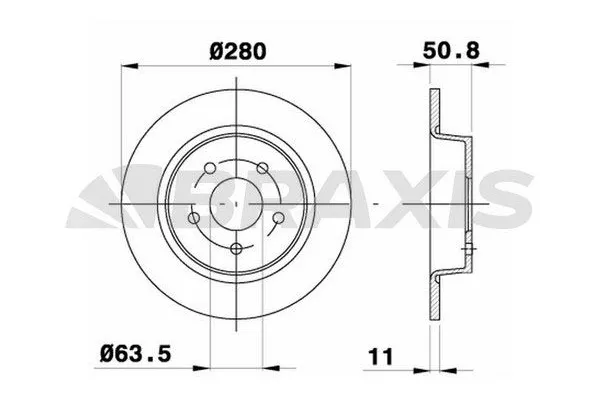 Fren Disk Ayna Arka Sağ ve Sol Ford Tourneo Connect (CHC)(2013->)  BRAXIS AE0320