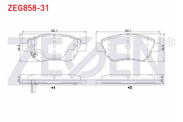 Fren Disk Balata Ön Fiat Panda (169)(09.2003->)  ZEGEN ZEG858-31