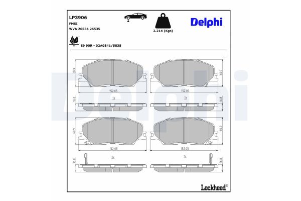 Fren Disk Balata Ön Isuzu D-Max (2020->)  DELPHI LP3906