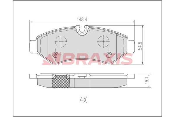 Fren Disk Balata Arka Mercedes Sprinter III P.Van RWD/AWD (907)(02.2018->)  BRAXIS AB0631
