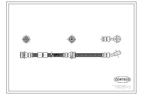 Fren Hortumu Arka Sağ Nissan Sunny 3/4/5 Kapı (N14)(10.1990->)  CORTECO 19035112