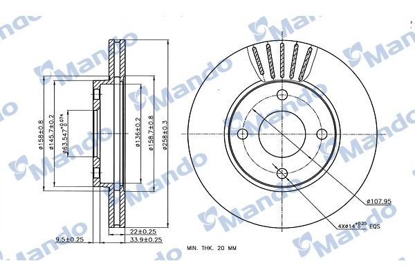 Fren Disk Ayna Ön Sağ ve Sol Ford Streetka (CCS)(01.2003->)  MANDO MBC035002