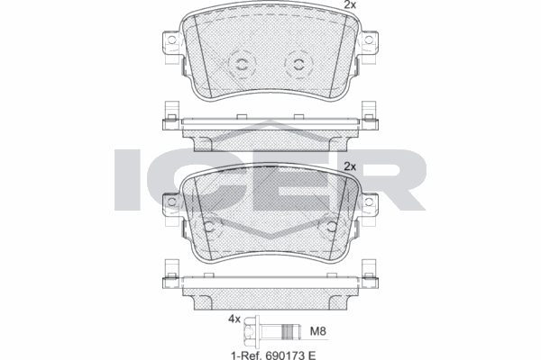 Fren Disk Balata Arka Citroen Spacetourer / Space (06.2016->)  OTOZONE FDA5012-R