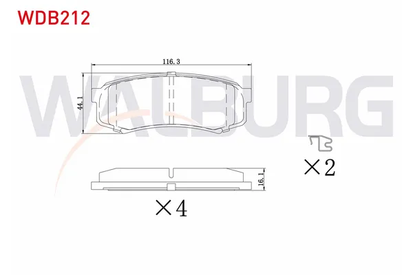 Fren Disk Balata Arka Toyota Land Cruiser Station (J8)(1990->)  WALBURG WDB212