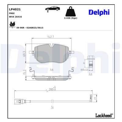 Fren Disk Balata Ön Volkswagen ID.4 (E21)(09.2020->)  DELPHI LP4021