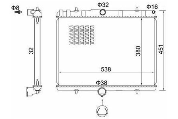 Su Radyatörü  Lancia Phedra (180)(2002->)  MAGNETI MARELLI 359000320050