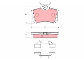 Fren Disk Balata Arka TRW GDB1416  1J0698451P 440605713R 1623180580 1J0698451G 1J0 698 451 G 1J0698451C 1J0 698 451 C