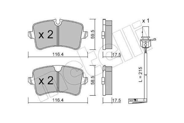 Fren Disk Balata Arka Audi S6 Avant (4GD)(09.2014->)  METELLI 22-0955-0K