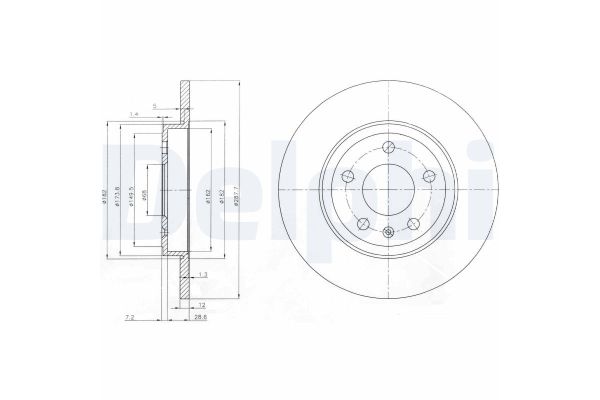 Fren Disk Ayna Arka Sağ ve Sol Audi A4 Avant (8E)(11.2004->)  DELPHI BG3996