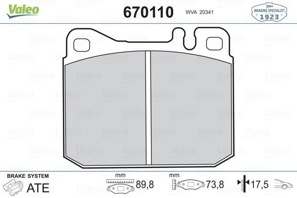 Fren Disk Balata Ön Volkswagen LT P.Van/Minibüs (01.1979->1996)  VALEO 670110