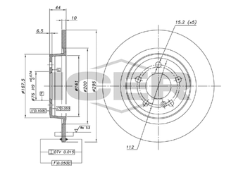 Fren Disk Ayna Arka Sağ ve Sol OTOZONE BD6086  A2464230112 432065DA0A 43206HG00B 2464230112