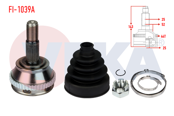 Aks Kafası Ön Dış Sağ veya Sol Alfa Romeo 164 (1988->)  VEKA FI-1039A