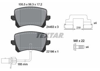 Fren Disk Balata Arka TEXTAR 2448307  8U0698451ED 8U0698451E 8U0698451D